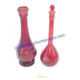 Red Glass 250ML Decanter & Vase