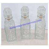 Lot of (3) Glass State Themed Decanters