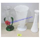 Lot of (3) Glass Vases