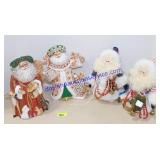 Lot of (4) Decorative Santas