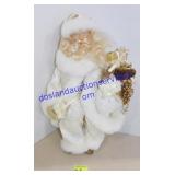 Ivory/Gold Sitting Santa (16")