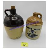 Pair of Stoneware Jugs (7" & 8")