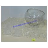Glass Punch Bowl & Cups