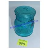 Small Decorative Blue Glass Jar (4")