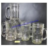 Handled Mason Jar Mugs & Oak Mugs