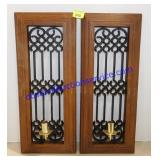 Pair of Plastic Candle Wall Hanging (20 x 8)