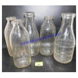 Lot of 5 Milk Jars