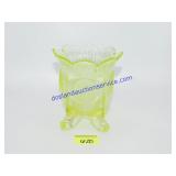 Lime Green Fostoria Coin Footed Dish 5"