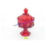 Red Fostoria Coin Dish & Lid 6"