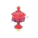 Red Fostoria Coin Dish & Lid 6"