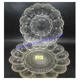 Pair of Glass Deviled Egg Dishes