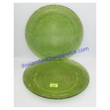 Pair of Green Glass Platters
