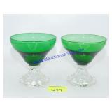 Lot of 9 Matching Green Glasses