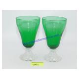 Lot of 8 Matching Green Glasses