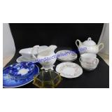 Lot of Tea Cups, Creamery Dish, Decorative