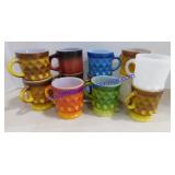 Lot of 12 Multi Colored Fire King Mugs