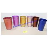 6 Multi Colored Metal Cups