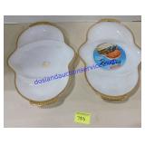 Pair of Anchor Glass Relish Dishes (11 x 8)