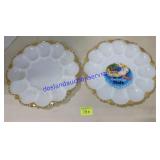 Pair of Anchor Glass Deviled Eggs Plates (10 x 10)