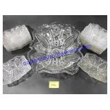 Square Glass Dish w/ 13 Smaller Glass Dishes