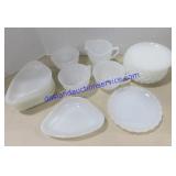 Variety of Milk White Glassware