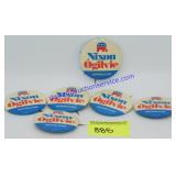 Lot of 6 Nixon Ogilvie Buttons