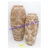 Pair of Boub Brothers Vases (14" & 12")