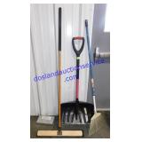 Snow Shovel, Rake and Broom