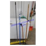 Push Broom, Squeege, Watering Wand & Car Brush