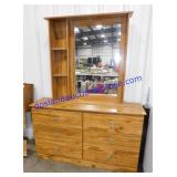 6 Drawer Wooden Dresser with Mirror (74 x 55 x 16)