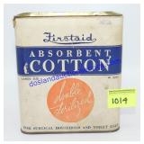 Vintage First Aid Cotton Tin