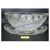 Large Glass Bowl & Matching Platter