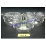 Lot of (3) Glass Pyrex Dessert Dishes