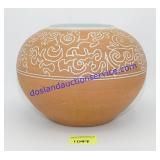 Decorative Stoneware Round Vase (7")
