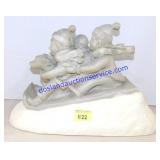Patrick Costello Children Sledding Sculpture 14x12