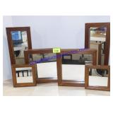 Lot of (6) Wooden Framed Wall Mirrors