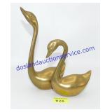 Pair of Gold Colored Decorative Geese