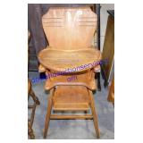 Vintage Wooden Highchair (39")