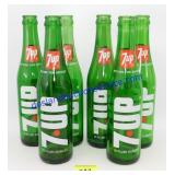 Lot of (6) Vintage 7-Up Glass Bottles