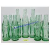 Lot of (9) Vintage Glass Coke Bottles