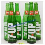 Lot of (6) Vintage Glass 7-Up Bottles (16 oz.)