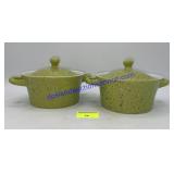 Pair of Green Ceramic Dishes