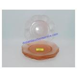Lot of (5) Pink Glass Plates