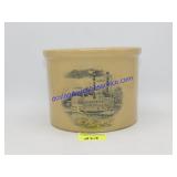 Small Crock With Riverboat Image 5"