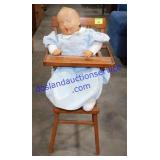 Doll High-chair with Doll 27"