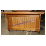 Wooden Shelf with Hooks 30x17