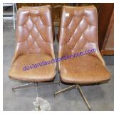 Lot of (4) Padded Swivel Chairs