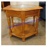 Glass Top Side Table 21x24x28