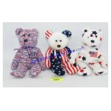 TY Beannie Babies USA Bears