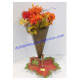 Leaf Chip and Dip Plate and Tin with Flowers